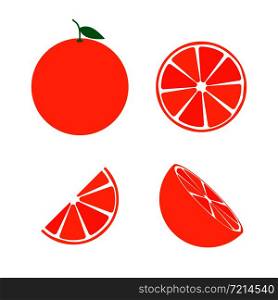 Grapefruit icon symbol set. Vector eps10 illustration