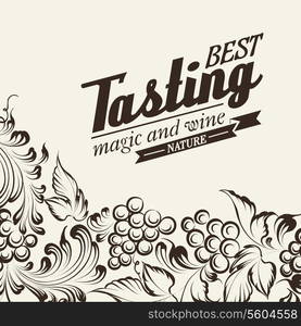 Grapes design for wine menu. Vector illustration.