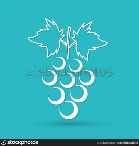 Grapes icon on a blue background