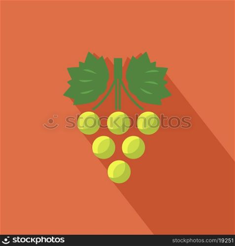Grapes icon with shadow in flat design