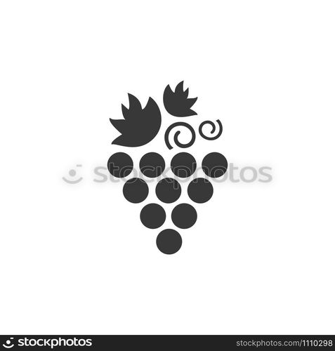 Grapes. Isolated icon. Fall fruits and food flat vector illustration