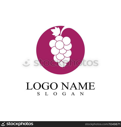 Grapes logo template vector icon illustration design