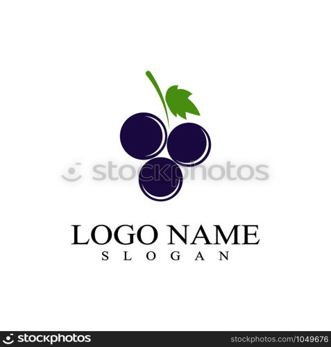 Grapes logo template vector icon illustration design