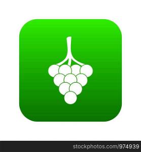 Grapes on the branch icon digital green for any design isolated on white vector illustration. Grapes on the branch icon digital green