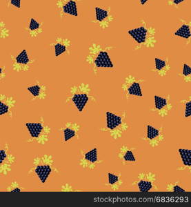 Grapes Seamless Pattern. Vine Background. Fruits and Vegetables Texture.. Grapes Seamless Pattern