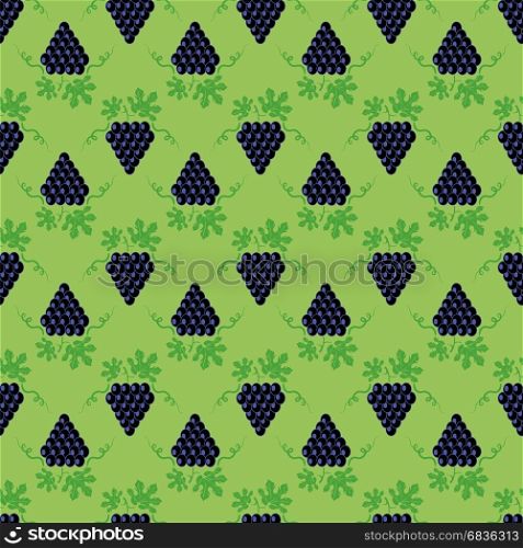 Grapes Seamless Pattern. Vine Background. Fruits and Vegetables Texture.. Grapes Seamless Pattern