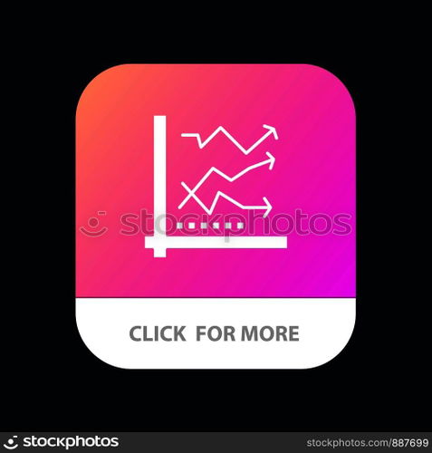 Graph, Analysis, Analytic, Analytics, Chart, Data Mobile App Button. Android and IOS Glyph Version