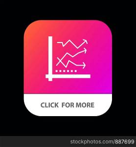 Graph, Analysis, Analytic, Analytics, Chart, Data Mobile App Button. Android and IOS Glyph Version