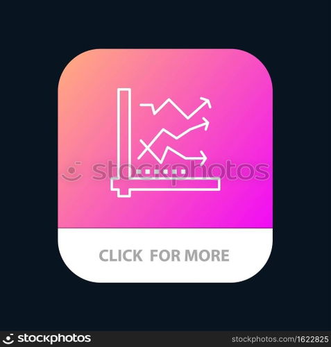 Graph, Analysis, Analytic, Analytics, Chart, Data Mobile App Button. Android and IOS Line Version