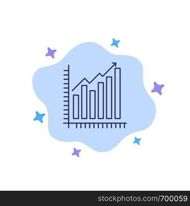 Graph, Analytics, Business, Diagram, Marketing, Statistics, Trends Blue Icon on Abstract Cloud Background