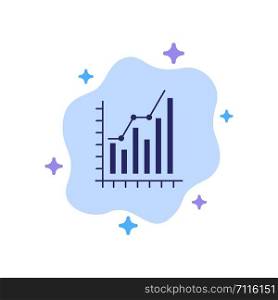 Graph, Analytics, Business, Diagram, Marketing, Statistics, Trends Blue Icon on Abstract Cloud Background