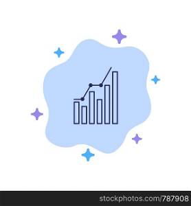 Graph, Analytics, Business, Diagram, Marketing, Statistics, Trends Blue Icon on Abstract Cloud Background