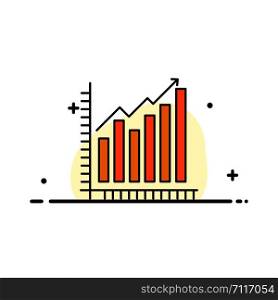 Graph, Analytics, Business, Diagram, Marketing, Statistics, Trends Business Flat Line Filled Icon Vector Banner Template