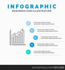 Graph, Analytics, Business, Diagram, Marketing, Statistics, Trends Line icon with 5 steps presentation infographics Background