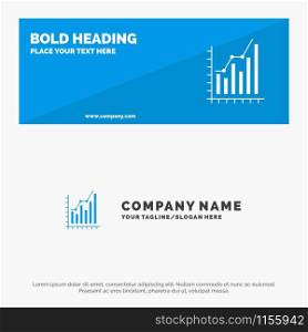 Graph, Analytics, Business, Diagram, Marketing, Statistics, Trends SOlid Icon Website Banner and Business Logo Template