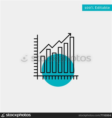 Graph, Analytics, Business, Diagram, Marketing, Statistics, Trends turquoise highlight circle point Vector icon