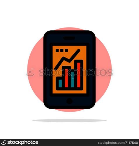 Graph, Analytics, Info graphic, Mobile, Mobile Graph Abstract Circle Background Flat color Icon