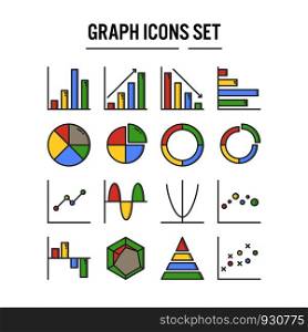 Graph and diagram icon in filled outline design for web design , infographic , presentation , mobile application - Vector illustration