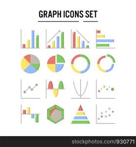 Graph and diagram icon in flat design for web design , infographic , presentation , mobile application - Vector illustration