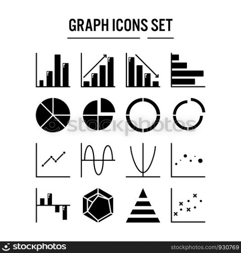Graph and diagram icon in solid design for web design , infographic , presentation , mobile application - Vector illustration