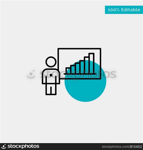 Graph, Business, Chart, Efforts, Success turquoise highlight circle point Vector icon