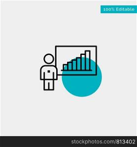 Graph, Business, Chart, Efforts, Success turquoise highlight circle point Vector icon