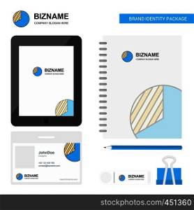 Graph Business Logo, Tab App, Diary PVC Employee Card and USB Brand Stationary Package Design Vector Template
