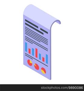 Graph chart assignment icon. Isometric of graph chart assignment vector icon for web design isolated on white background. Graph chart assignment icon, isometric style
