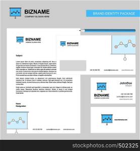 Graph chart Business Letterhead, Envelope and visiting Card Design vector template