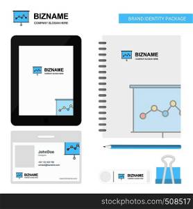 Graph chart Business Logo, Tab App, Diary PVC Employee Card and USB Brand Stationary Package Design Vector Template