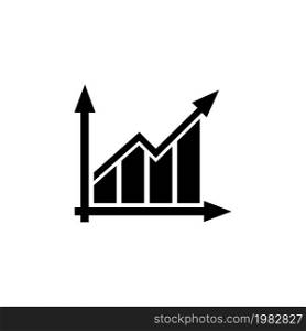 Graph Chart. Flat Vector Icon. Simple black symbol on white background. Graph Chart Flat Vector Icon