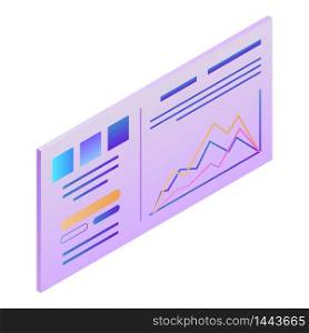 Graph chart icon. Isometric of graph chart vector icon for web design isolated on white background. Graph chart icon, isometric style