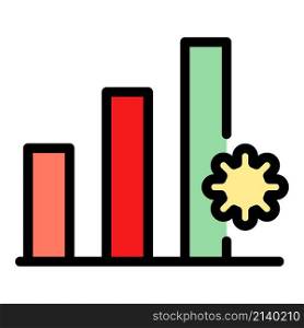 Graph chart interface icon. Outline Graph chart interface vector icon color flat isolated. Graph chart interface icon color outline vector