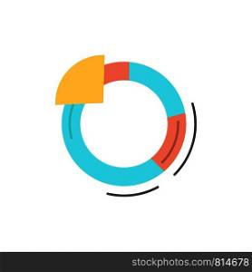Graph, Circle, Pie, Chart Flat Color Icon. Vector icon banner Template