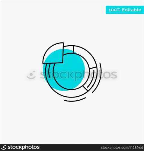 Graph, Circle, Pie, Chart turquoise highlight circle point Vector icon