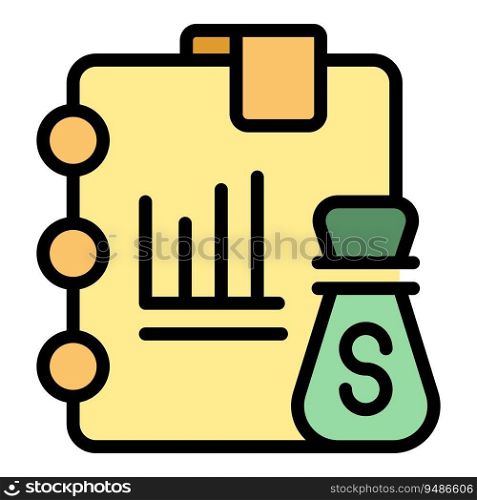 Graph collateral icon outline vector. Marketing loan. Payment bank color flat. Graph collateral icon vector flat