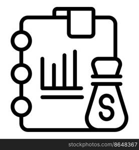 Graph collateral icon outline vector. Marketing loan. Payment bank. Graph collateral icon outline vector. Marketing loan