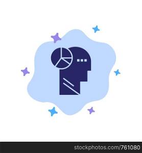 Graph, Head, Mind, Thinking Blue Icon on Abstract Cloud Background