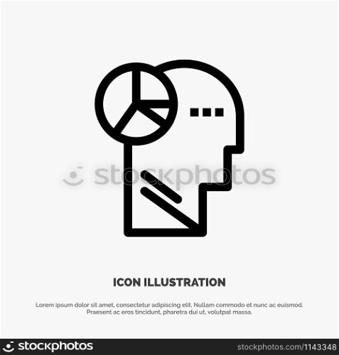 Graph, Head, Mind, Thinking Line Icon Vector