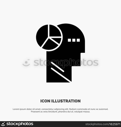 Graph, Head, Mind, Thinking solid Glyph Icon vector