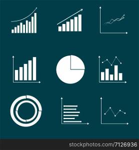 Graph icon concept. Financial business icons. Vector