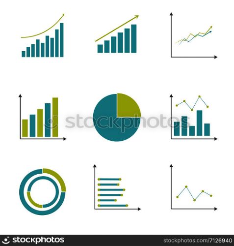 Graph icon concept. Financial business icons. Vector