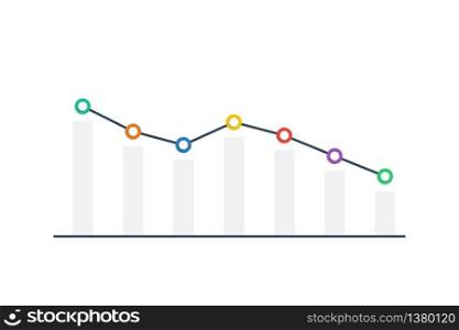 Graph icon flat style. Business concept