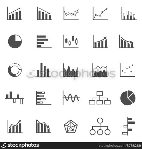 Graph icons on white background, stock vector