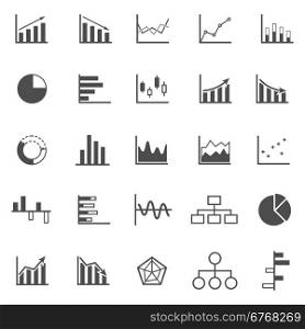 Graph icons on white background, stock vector