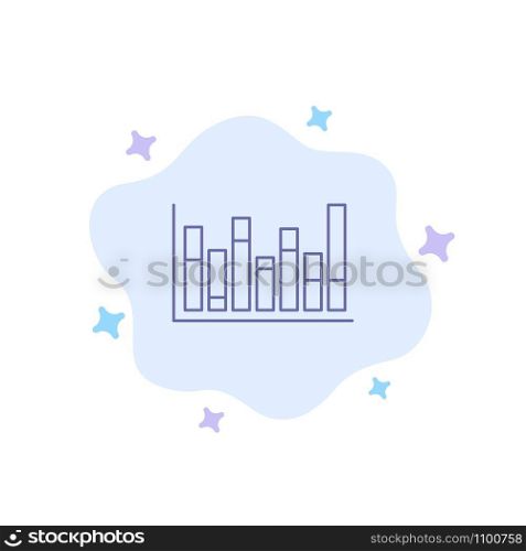 Graph, Line, Up, Down, Blue Icon on Abstract Cloud Background