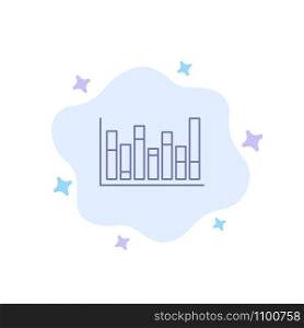 Graph, Line, Up, Down, Blue Icon on Abstract Cloud Background