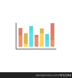 Graph, Line, Up, Down,   Flat Color Icon. Vector icon banner Template