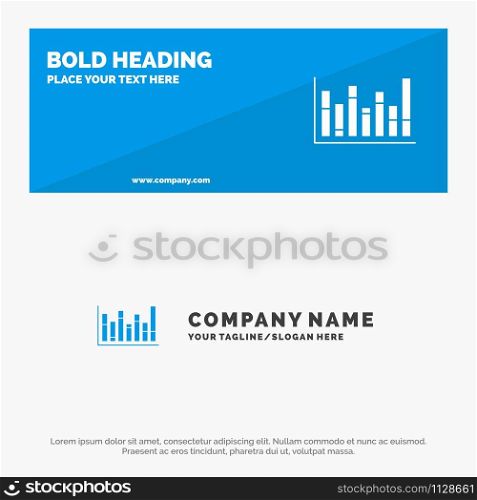 Graph, Line, Up, Down, SOlid Icon Website Banner and Business Logo Template
