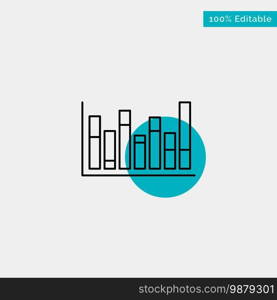 Graph, Line, Up, Down,  turquoise highlight circle point Vector icon